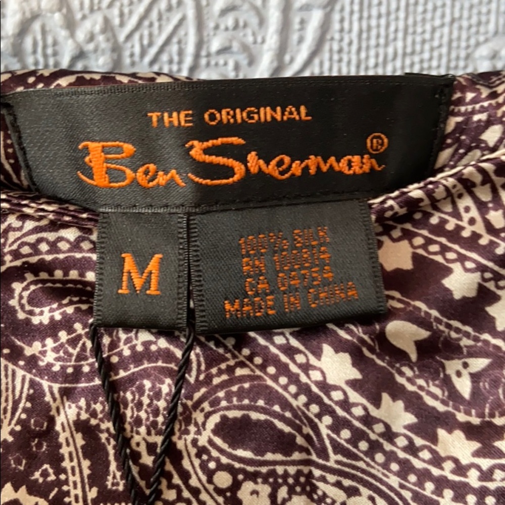 NWT Ben Sherman brown and white paisley silk skirt - Picture 4 of 5